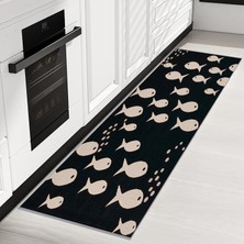 Eliana Home Dijital Baskı Yıkanabilir Kaymaz Taban Mutfak Halısı ve Yolluk  LNA2048