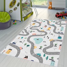 Eliana Home Dijital Baskı Yıkanabilir Kaymaz Taban Çocuk Halısı ve Yolluk LNA4022