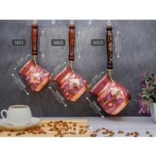 Eva Copper 2-3 Kişilik El Yapımı Işlemeli Kalaylı Kalın Bakır Kahve Cezvesi