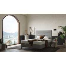 Sandalie Ortopedik Lüx 150X200 Yatak Baza Başlık Seti - Antrasit