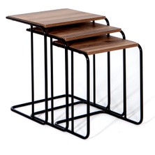 Sandalie Salon&oturma Odası Zigon Sehpa Takımı - Ceviz&siyah