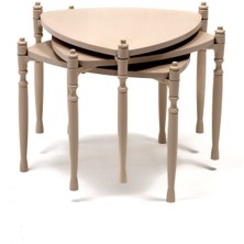 Sandalie Puzzle Salon&oturma Odası Üçgen Zigon Sehpa Takımı - Cappucino