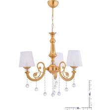 Özpolat Aydınlatma Turna 3 Lü Beyaz Şapkalı Lüx Avize (Gold)