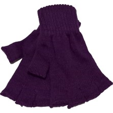 Salar Ticaret Mor Kadın Eldiven Kesik Yarım Akrilik Standart Beden