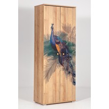 Sandalie Nora Bird / 5 Raflı 2 Kapaklı Çok Amaçlı Mutfak Dolabı Banyo Dolabı Çok Amaçlı Dolap