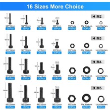 Decisive 1600 Adet Metrik Vida Çeşitleri Metrik Cıvata Çeşitleri, Altıgen Soket Başlı Makine Vidaları Somun ve Cıvata Çeşitleri Kiti (Yurt Dışından)