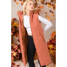 Dewberry Z6718 Dewberry Bayan Yelek-Camel