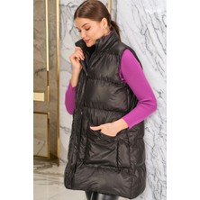 Dewberry Z6729 Dewberry Hk Style Bayan Yelek-Düz Siyah