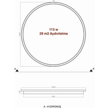 voxlamp lighting solutions Plafonia Transparent 100CM Daire Tavan Tipi LED Avize