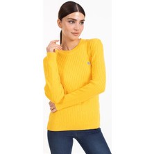 Villager & Son Vs Bayan 0 Yaka Saç Örgü U.kol Bluz 21 109 Sarı