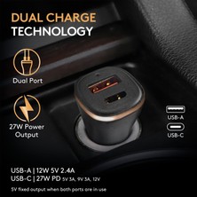 Duracell Car Charger Type-C PD18W +2.4A Black