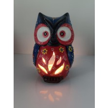 HD Marketim Buhurdanlık Baykuş Çini Mumluk Işık Ev Dekor Masa Özel Gün Hediye