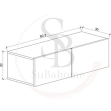 Suba Home Subahome Duvara Monte Beyaz Mdf Fonksiyonel Modern Minimalist 2 Kapaklı Dresuar - 80 x 30 x 30