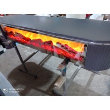 Evnesya Desing Tv Sehpası 170 cm Antrasit Full Şömineli