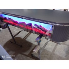 Evnesya Desing Tv Sehpası 170 cm Antrasit Full Şömineli