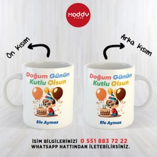 Moddy Store Kişiye Özel Isimli Doğum Günün Kutlu Olsun Tasarımlı Baskılı Kupa Bardak Hediyelik