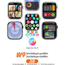 Seyutech Watch 9 Wear Max Amoled Gümüş Akıllı Saat Iphone ve Android Tüm Telefonlara Uyumlu Akıllı Saat