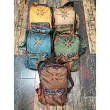 Street Bag Nubi Etnik Otantik Desenli Nakışlı Sırt Çantası Bohem Sırt Çantası Günlük Kullanım Seyehat