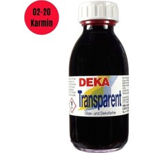 Deka Transparent 125 ml Cam Boyası 02-20 Karmin (Koyu Kırmızı)