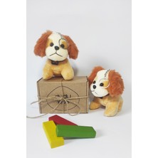 Dudu Kids 2 Adet Peluş Tasmalı Köpek Anahtarlık -14 cm -Turuncu- Oyuncak -Çanta Süsü - Doğum Günü Hediyesi