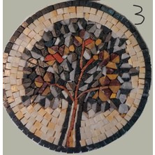 İbla Mosaic Mozaık Masa Üstü ve Çay Kahve Altında Doğal Taş Mermeri (2tane Seçiniz)