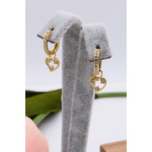 Latif Kuyumcu 14 Ayar Altın Küpe Sallantılı Kalpli Halka Kadın Küpe LKKP1283