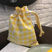 Sumicorn Design Sarı Pötikareli Çevre Dostu Bez Kese,keten Düzenleyici Kese,hediye Kesesi,makyaj Çantası,mini Cüzdan