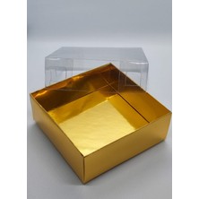 8X8X3 Asetat Kapaklı Gold (Altın Sarısı) Kutu 100 Adet