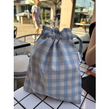 Sumicorn Design Mavi Pötikareli Çevre Dostu Bez Kese,keten Düzenleyici Kese,hediye Kesesi,makyaj Çantası,mini Cüzdan