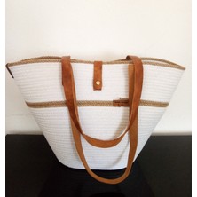 Home Decors By Özlem Hasır Çanta Plaj Çantası Omuz Çantası Deri Çanta %100 El Emeği Handmade Tasarım Tarz Yaz Moda Çanta
