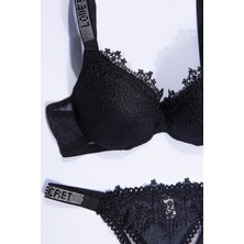 Tılsım Lingerie Love Secret Taş Askılı Brode Yarı Dolgulu Sütyen Takım