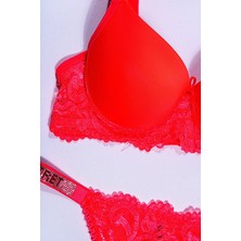 Tılsım Lingerie Neon Oranj Love Secret Taşlı Mikro Dolgulu Sütyen Takım 251