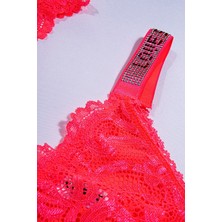 Tılsım Lingerie Neon Oranj Love Secret Taşlı Mikro Dolgulu Sütyen Takım 251