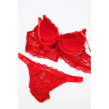 Tılsım Lingerie Ince Askı Serpme Taşlı Dantelli Sütyen Takım 105