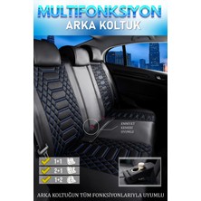 Fresh Start Mitsubishi Carisma Uyumlu Lüks Deri Oto Koltuk Kılıfı Ön Arka Set Siyah Mavi Marjinal Series Fs