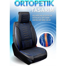 Fresh Start Seat Toledo Uyumlu Lüks Deri Oto Koltuk Kılıfı Ön Arka Set Siyah Mavi Marjinal Series Fs