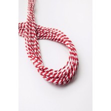 Emtory Home Kırmızı Beyaz Paketleme İpi 7,5 Metre Parti Seti Yılbaşı ve Baby Shower İçin