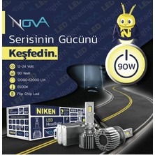 Niken H4 LED Xenon Far Ampulü Seti Niken Nova 12000LM