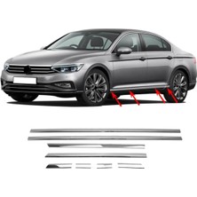 Oto Krom Details Vw Passat B8.5 - Yan Kapı Alt Çıtası Krom - 8 Prç.