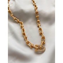 Stainless Steel Kadın Çelik Gold Tiffany Kolye