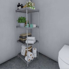 Cimri Kese Plastik Banyo Balkon Mutfak Için Düzenleyici Çiçeklik Ayakkabılık Çok Amaçlı Raf Ünitesi Gri