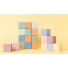 Eska Events Waldorf Ahşap Pastel Renkli Küpler- Montessori