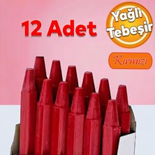 Badem10 Silinebilir Yağlı Tozsuz Tebeşir Kalem Metal Plastik Cam Ahşap Yüzey İşaretleyici Kırmızı 12 Adet