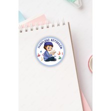 Msticker Kur'an A Geçtim Erkek Çocuk Harfleri Bitirdim 60 Adet 3x3 Sticker Seti