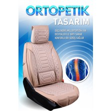 Şahinler seat Toledo Uyumlu Lüks Deri Oto Koltuk Kılıfı Ön Arka Set Bej Marjinal Model Şhnlr