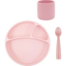 OiOi 3'lü Beslenme Seti Ergonomik Tasarımda BPA İçermeyen Pembe Renkli Bebek Gereçleri