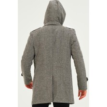 Dewberry PLT8401 Dewberry Erkek Palto-Diagonal Gri