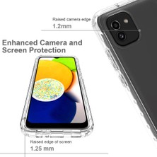 Seashell Digital Samsung Galaxy A03 Için (166.5 x 75.98 x 9.14MM) Yumuşak Tpu+Sert Pc Şok Geçirmez Kasa Şeffaf Gradyan Renk Telefonu Kapak Sınıfı Siyah (Yurt Dışından)