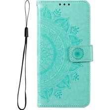 Seashell Digital Basılı Totem Mandala Çiçek Folio Flip Cüzdan Pu Deri Standı Samsung Galaxy A03 (166.5 x 75.98 x 9.14MM) Için Kayışlı Koruyucu Telefon Kasası (Yurt Dışından)