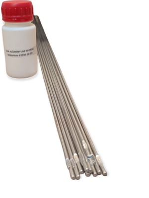 ALÜMİNYUM KAYNAK TELİ 3,2 mm (10 ADET) +  ALÜMİNYUM KAYNAK DEKAPANI KÜÇÜK KUTU (50 gr)